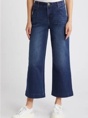 Wit & Wisdom Dark Blue Wyatt Skyrise Wide-Leg Jeans